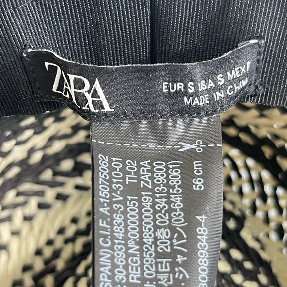 ZARA Woven Fedora Ecru/Black, 3.5” Wide Brim - Picture 10 of 13